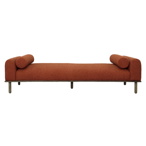 Zimmerman Rust Upholstery with Distressed Brown Legs Daybed