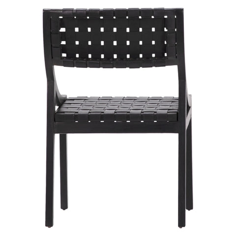 Camila Black Frame with Black Leather Dining Chair