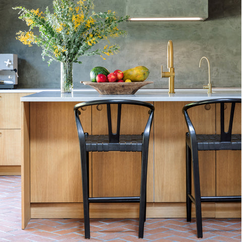 Bernice Antique Black Finish Counter Stool