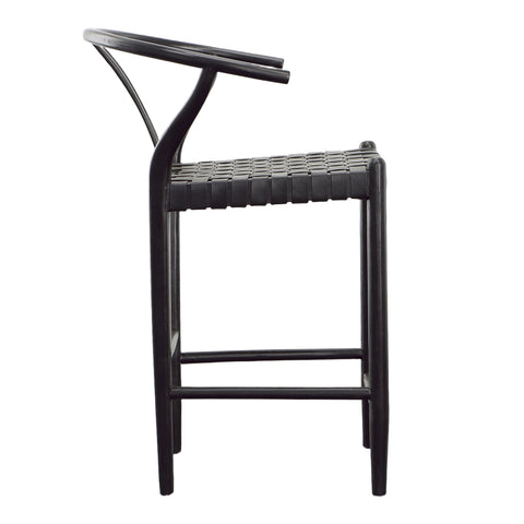 Bernice Antique Black Finish Counter Stool