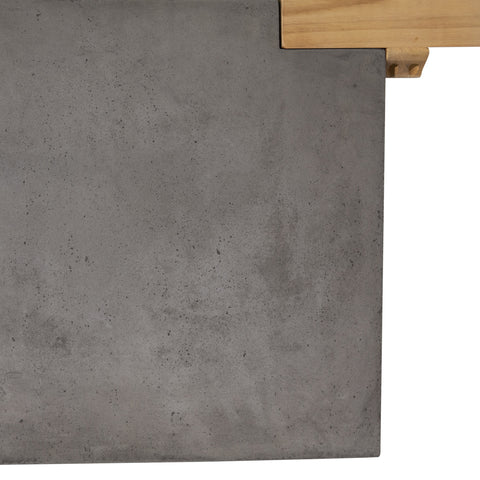 Bowman Dark Grey Concrete Finish and Natural Wood Sealed Top Outdoor Bench