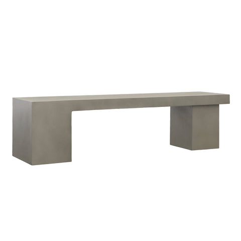 Rumi Grey Concrete Finish with Acrylic Sealer Outdoor Bench