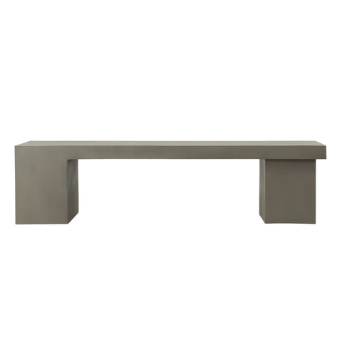 Rumi Grey Concrete Finish with Acrylic Sealer Outdoor Bench