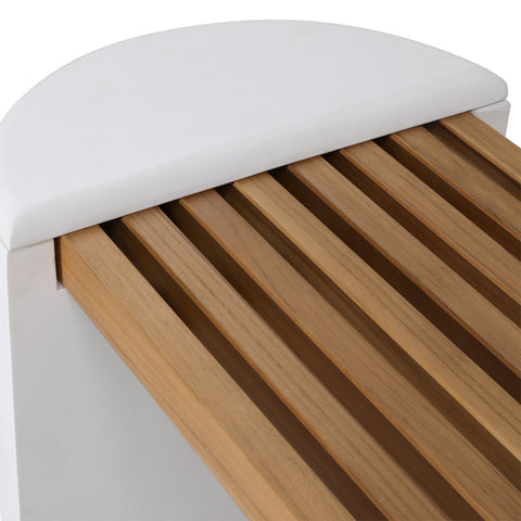 Bagio White and Natural Top Outdoor Bench