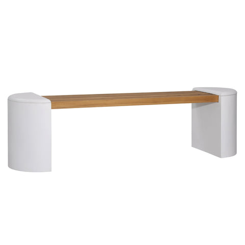 Bagio White and Natural Top Outdoor Bench