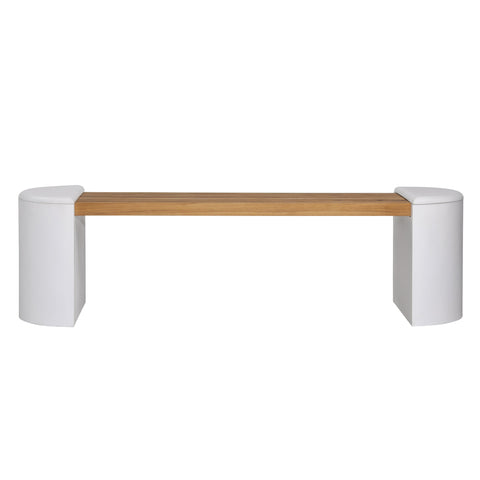 Bagio White and Natural Top Outdoor Bench