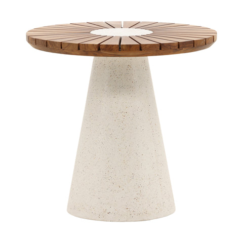 Mia Natural and White Outdoor Side Table