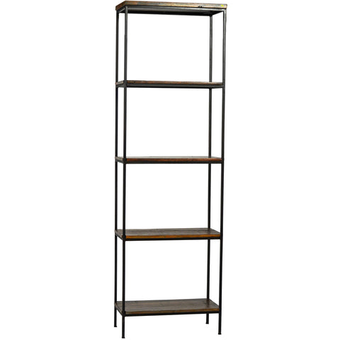 Madison Medium Brown Sealed Finish and Antique Iron Bookcase
