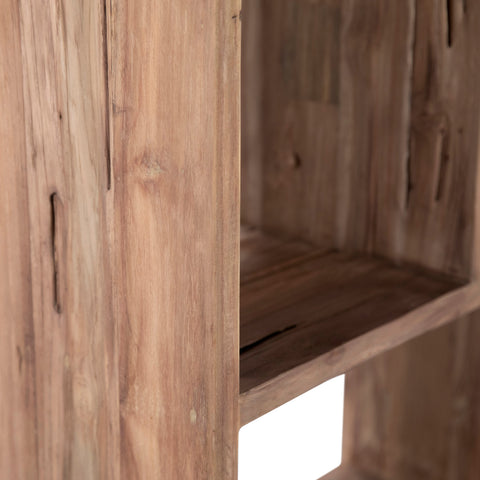 Mariz Medium Brown Antique Wood Finish Tall Bookcase