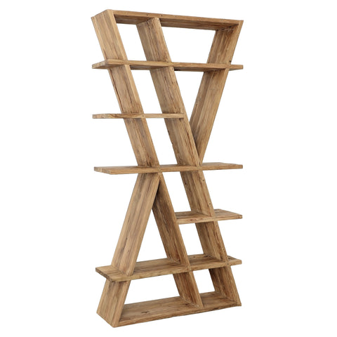 Violet Distressed Natural Finish Bookcase
