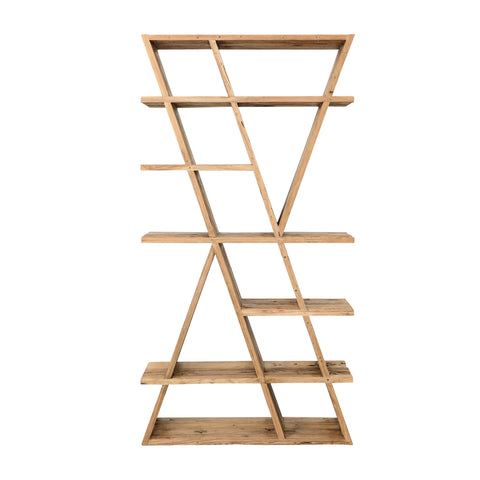 Violet Distressed Natural Finish Bookcase