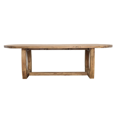 Janie Distressed Natural Finish Outdoor Dining Table