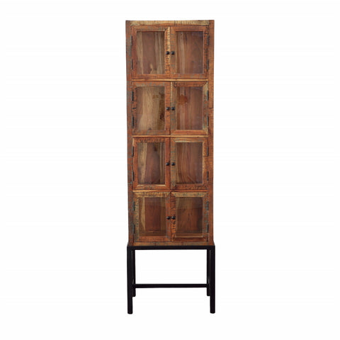 Sherman Medium Brown Distressed Paint and Stain Finish Cabinet