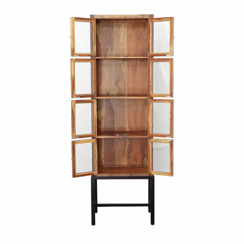 Sherman Medium Brown Distressed Paint and Stain Finish Cabinet