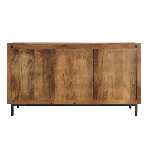 Bratman Medium Brown, Antique Black Base and Hammered Handles Sideboard