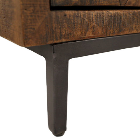 Bratman Medium Brown, Antique Black Base and Hammered Handles Sideboard