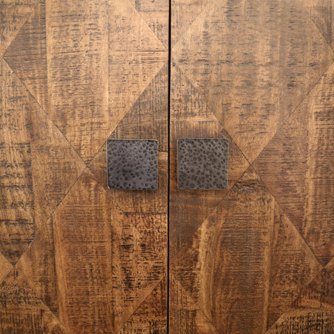 Bratman Medium Brown, Antique Black Base and Hammered Handles Sideboard