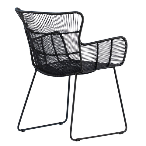 Gareth Black Powder Coated Finish Outdoor Dining Chair