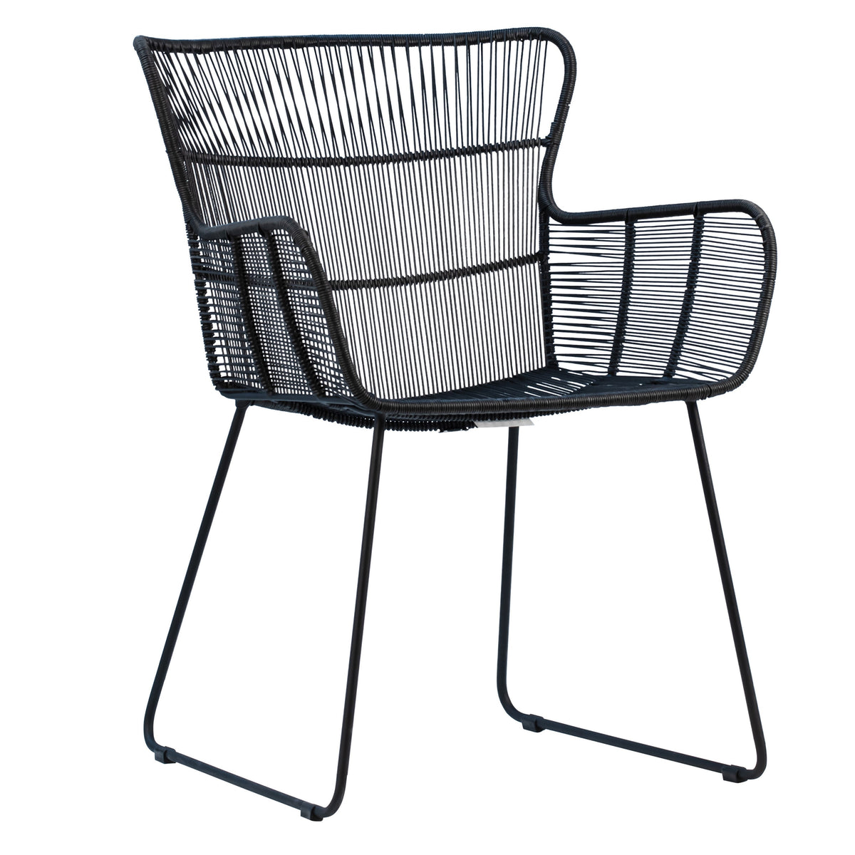 Gareth Black Powder Coated Finish Outdoor Dining Chair