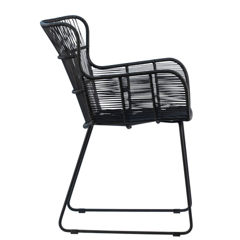 Gareth Black Powder Coated Finish Outdoor Dining Chair
