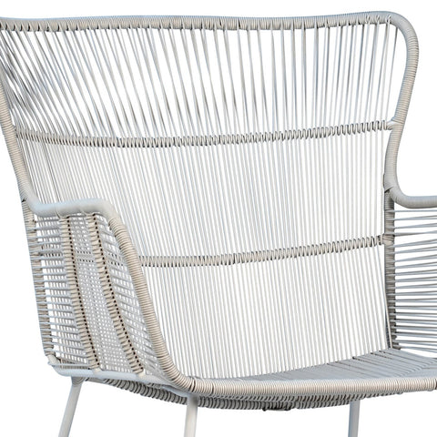 Baxter White Powder Coated Finish Outdoor Dining Chair