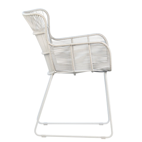 Baxter White Powder Coated Finish Outdoor Dining Chair