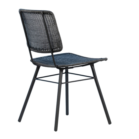 Aster Black Powder Coated Finish Outdoor Dining Chair