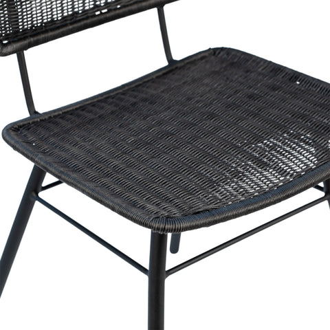 Aster Black Powder Coated Finish Outdoor Dining Chair