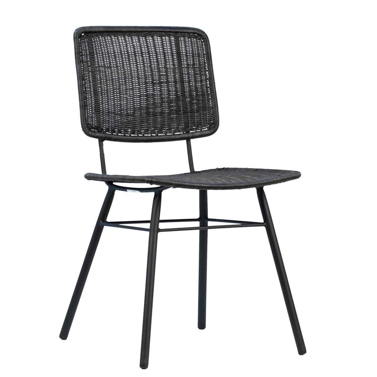 Aster Black Powder Coated Finish Outdoor Dining Chair