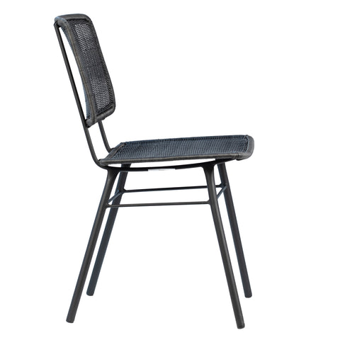 Aster Black Powder Coated Finish Outdoor Dining Chair