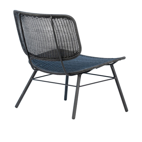 Bartel Black Powder Coated Finish Outdoor Occasional Chair