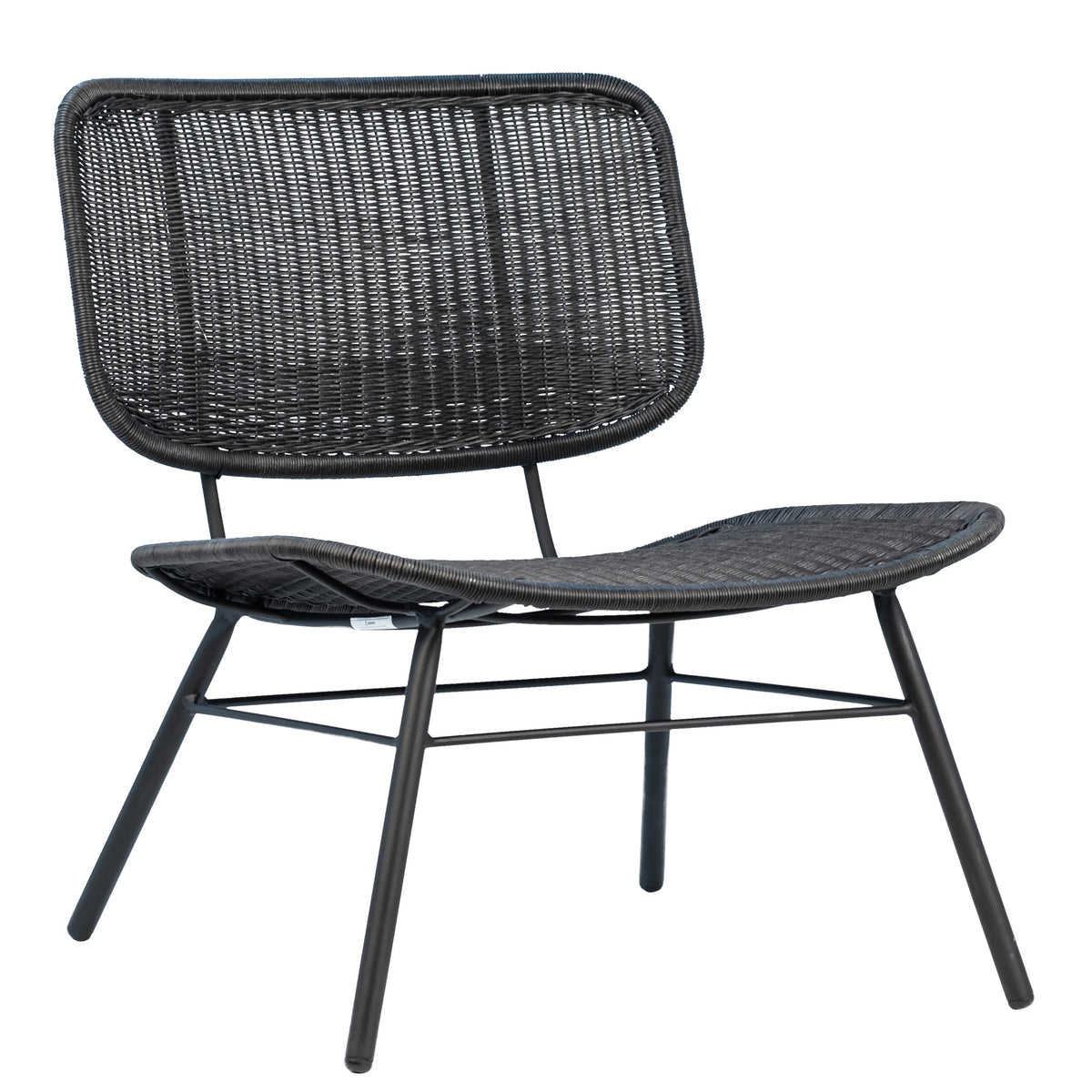 Bartel Black Powder Coated Finish Outdoor Occasional Chair