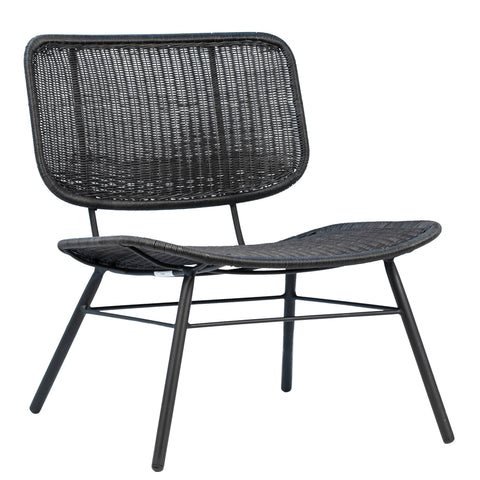 Bartel Black Powder Coated Finish Outdoor Occasional Chair