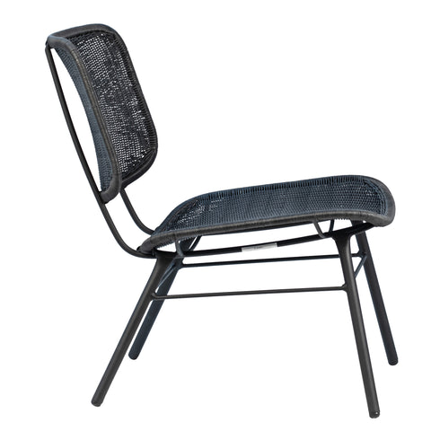 Bartel Black Powder Coated Finish Outdoor Occasional Chair