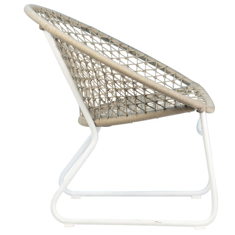 Betel White Frame with Tan Rope Outdoor Occasional Chair