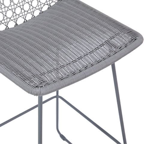 Korina Gray Weave And Powder Coat Metal Color Outdoor Counter Stool