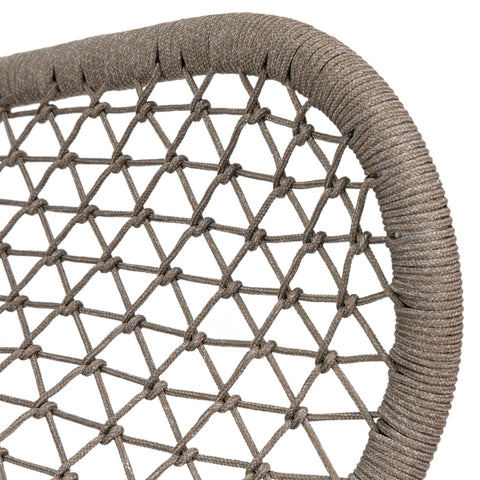 Carmen Sand Color Rope and White Powder Coated Finish Outdoor Occasional Chair