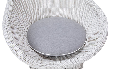 Elmer White Weave and Grey Cushion Outdoor Occasional Chair