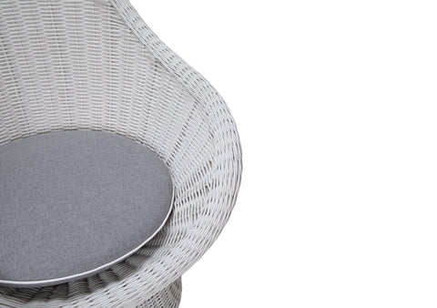 Elmer White Weave and Grey Cushion Outdoor Occasional Chair