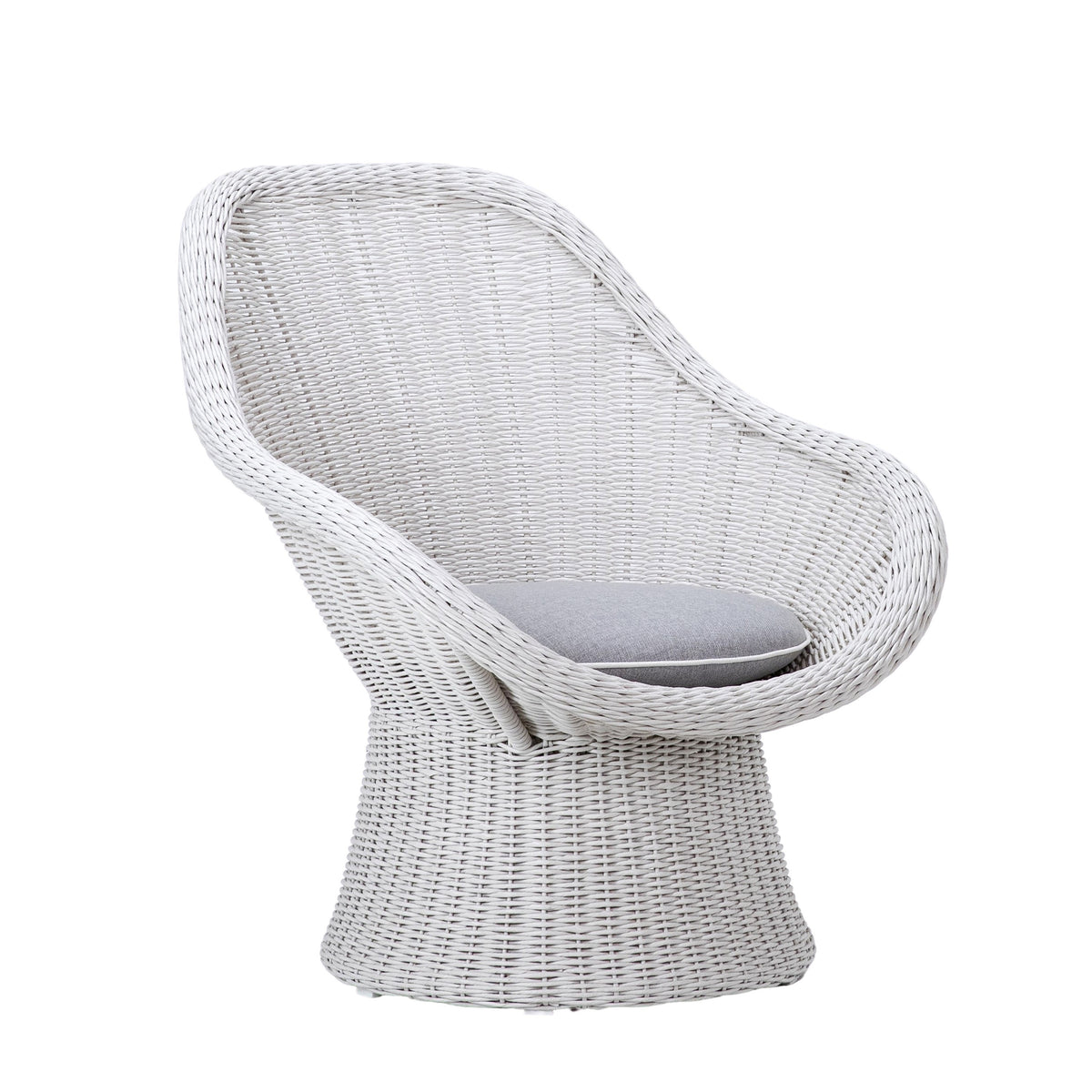 Elmer White Weave and Grey Cushion Outdoor Occasional Chair