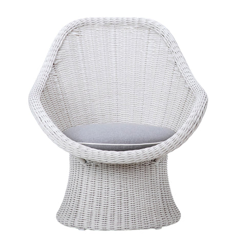 Elmer White Weave and Grey Cushion Outdoor Occasional Chair