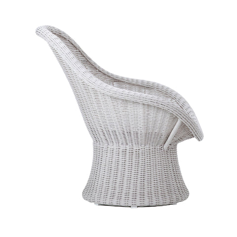 Elmer White Weave and Grey Cushion Outdoor Occasional Chair