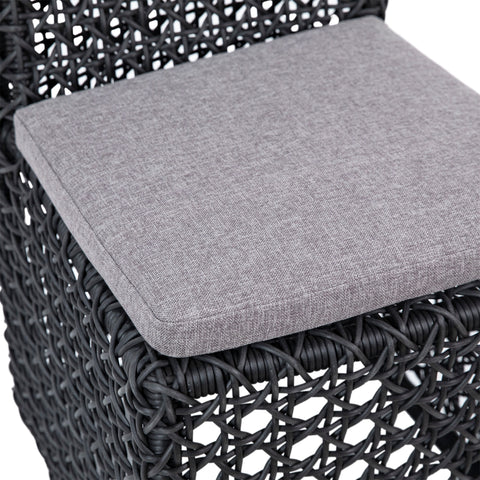 Arnie Charcoal Weave and Powder Coated Metal Outdoor Dining Chair