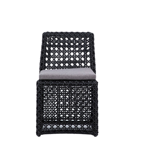 Arnie Charcoal Weave and Powder Coated Metal Outdoor Dining Chair