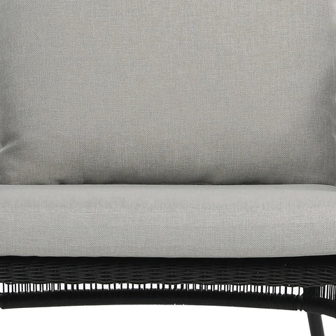 Hansley Black Powder Coated Finish with Grey Cushion Outdoor Occasional Chair