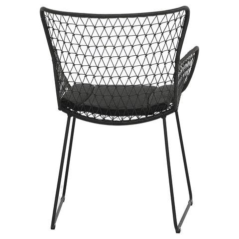 Abra Black Finish with Charcoal Cushion Outdoor Dining Chair