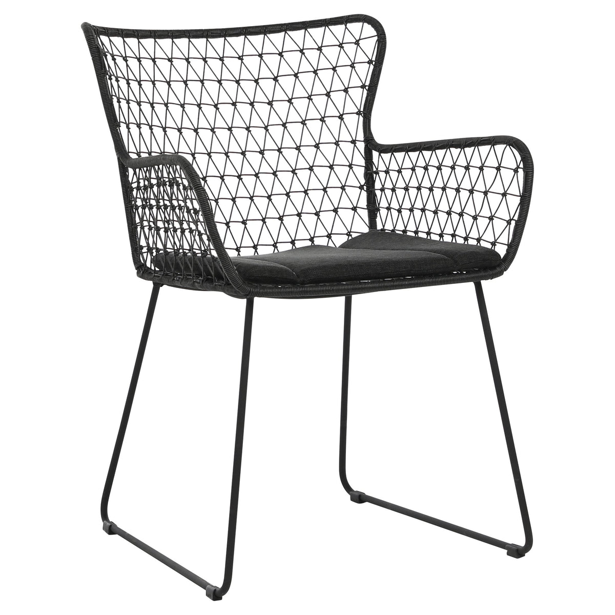 Abra Black Finish with Charcoal Cushion Outdoor Dining Chair