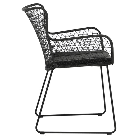 Abra Black Finish with Charcoal Cushion Outdoor Dining Chair