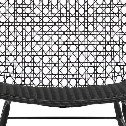 Delfine Black Weave and Black Powder Coated Metal Outdoor Occasional Chair