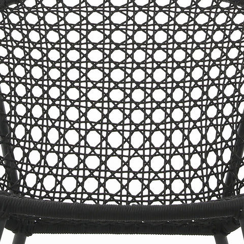 Langston Black Weave and Black Powder Coated Finish Outdoor Rocking Chair
